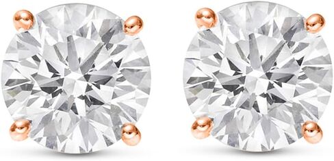 IGI معتمدة من جولة طبيعية رائعة Solitaire Diamond Stud أقراط للنساء 4 Prong Push Back (Cloy F-G CLE1-SI2 Clarity) in Kuwait