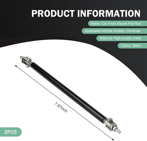 2 PCS Adjustable 8"-11" Bumper Lip Splitter Rods, Aluminum Alloy Front Splitter Strut Rods, Sporty Bumper Lip Reinforcement Accessories, Front Lip Support Rods for Most Cars (Black) in Kuwait