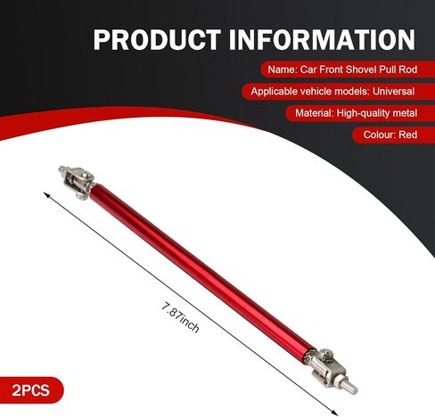 2 PCS قابلة للتعديل 8 "-11" قضبان شفة المصد ، وقضبان تقويم ألومنيوم سبيكة الأمامية ، وملحقات تعزيز الشفاه الرياضية ، وقضبان الدعم الأمامية لمعظم السيارات (أسود) in Kuwait