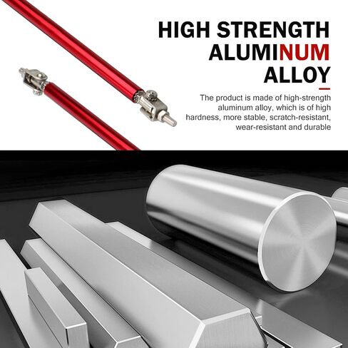 2 PCS قابلة للتعديل 8 "-11" قضبان شفة المصد ، وقضبان تقويم ألومنيوم سبيكة الأمامية ، وملحقات تعزيز الشفاه الرياضية ، وقضبان الدعم الأمامية لمعظم السيارات (أسود) in Kuwait