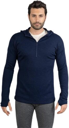 Men's Alpaca Wool Hoodie: 300 Lightweight Half-Zip in Saudi Arabia