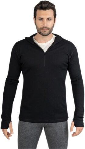 Men's Alpaca Wool Hoodie: 300 Lightweight Half-Zip in Saudi Arabia