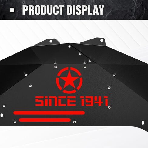 لـ Wrangler JK بطانات الرفارف الداخلية الأمامية والخلفية واقيات الطين الخلفية المتوافقة مع أبواب 2007-2018 Jeep Wrangler JK & JKU 2/4، غطاء جيد لعجلة شعار النجمة البيضاء المائلة بطانات مضيئة (4 قطع) in Kuwait