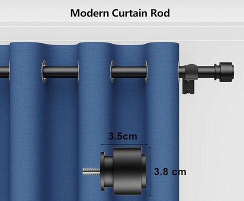 2 Pack Curtain Rods 66-120 Inch, 126-inch Rod, Adjustable Length Heavy Duty Modern Finials Diameter 7/8 inch,10 ft, Black in Saudi Arabia