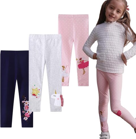 Emaofun Girls and Choilers 'Cotton Stretch Leggings ، 3T-7T ، Pack of 3 in Kuwait