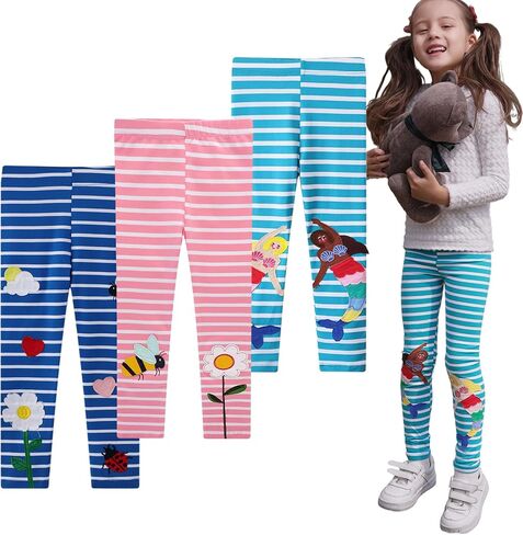 Emaofun Girls and Choilers 'Cotton Stretch Leggings ، 3T-7T ، Pack of 3 in Kuwait