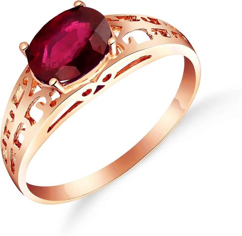 Galaxy Gold GG 1.15 ct 14k Solid Gold Filigree Solitaire Ring Ruby 2330 in Saudi Arabia