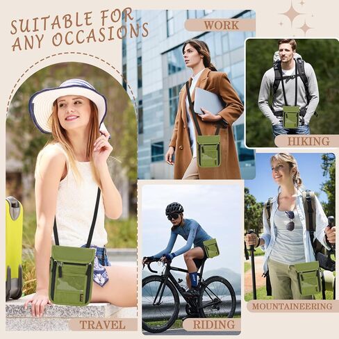 Passport Holder for Travel, Neck Pouch Travel Wallet With RFID Blocking, Waterproof Lightweight Passport Wallet for Women and Men (Khaki) in Saudi Arabia