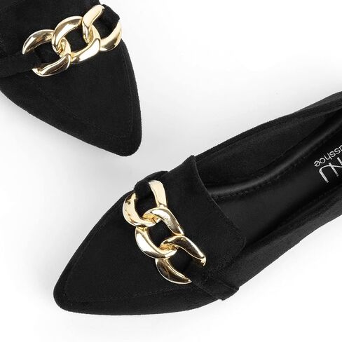 MUSSHOE Women's Loafers Comfortable Fashion Chain Flats Shoes for Women in Saudi Arabia