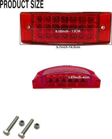 2pcs 6" 21 LED Rectangle Lateral Marker Lights, Clear Marker Lights, Trailer Lights 12V 6x2 Rectangle Surface Mount, IP68 Waterproof for Trucks Trailers Campers Boats Vessels (Yellow) in Saudi Arabia