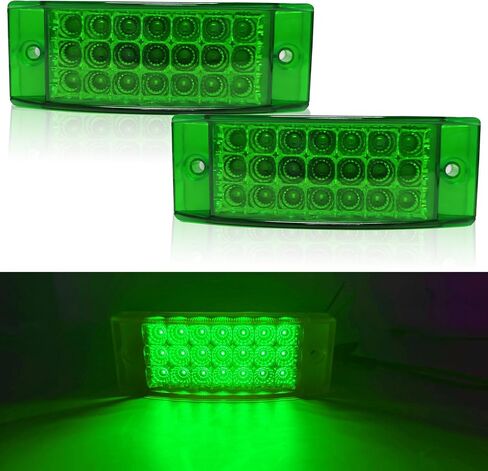 2pcs 6" 21 LED Rectangle Lateral Marker Lights, Clear Marker Lights, Trailer Lights 12V 6x2 Rectangle Surface Mount, IP68 Waterproof for Trucks Trailers Campers Boats Vessels (Yellow) in Saudi Arabia