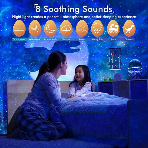 Rossetta Star Projector, Galaxy Projector LED Lights for Bedroom, App Control Projector with Bluetooth Speaker and White Noise, Night Light for Kids Adults, Christmas, Party, Ceiling, Room Decor in Saudi Arabia