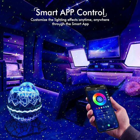 Rossetta Star Projector, Galaxy Projector LED Lights for Bedroom, App Control Projector with Bluetooth Speaker and White Noise, Night Light for Kids Adults, Christmas, Party, Ceiling, Room Decor in Saudi Arabia