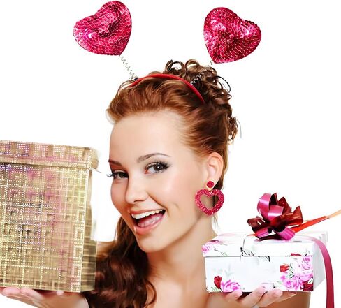 مجموعة الترتر الشمسية النظارات الشمسية Red Heart Heart ، إكسسوارات أزياء Cosplay Day Halloween للنساء الفتيات in Kuwait