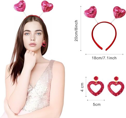 مجموعة الترتر الشمسية النظارات الشمسية Red Heart Heart ، إكسسوارات أزياء Cosplay Day Halloween للنساء الفتيات in Kuwait