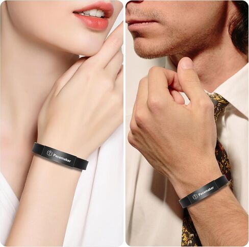 Medical Alert Bracelet for Women Men, Adjustable Medical Alert ID Silicone Wristband for Diabetic D.N.R Pacemaker Epilepsy in Saudi Arabia