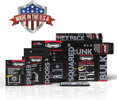 Dynamat Xtreme Sound Deadening Car Squared 18 Pack - طقم تخفيف الضوضاء للأرضيات والأبواب والألواح وغطاء محرك السيارة أو المحرك أو صندوق السيارة - تركيب ذاتي سهل اللصق - 8 ورقات 18 بوصة × 18 بوصة، إجمالي 18 قدم مربع in Saudi Arabia