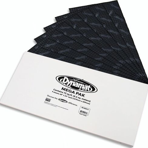 Dynamat Xtreme Sound Deadening Car Squared 18 Pack - طقم تخفيف الضوضاء للأرضيات والأبواب والألواح وغطاء محرك السيارة أو المحرك أو صندوق السيارة - تركيب ذاتي سهل اللصق - 8 ورقات 18 بوصة × 18 بوصة، إجمالي 18 قدم مربع in Saudi Arabia