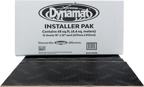 Dynamat Xtreme Sound Deadening Car Squared 18 Pack - طقم تخفيف الضوضاء للأرضيات والأبواب والألواح وغطاء محرك السيارة أو المحرك أو صندوق السيارة - تركيب ذاتي سهل اللصق - 8 ورقات 18 بوصة × 18 بوصة، إجمالي 18 قدم مربع in Saudi Arabia