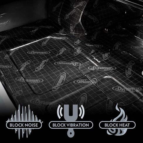 Dynamat Xtreme Sound Deadening Car Squared 18 Pack - طقم تخفيف الضوضاء للأرضيات والأبواب والألواح وغطاء محرك السيارة أو المحرك أو صندوق السيارة - تركيب ذاتي سهل اللصق - 8 ورقات 18 بوصة × 18 بوصة، إجمالي 18 قدم مربع in Saudi Arabia