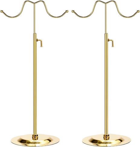 uxcell Purse Display Stand Set 2 Pack Adjustable Tabletop Double Hook Handbag Rack Metal Bag Holder for Retail Boutique Store - Silver in Saudi Arabia