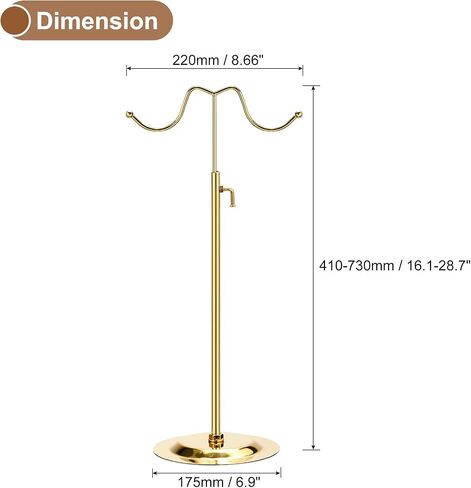 uxcell Purse Display Stand Set 2 Pack Adjustable Tabletop Double Hook Handbag Rack Metal Bag Holder for Retail Boutique Store - Silver in Saudi Arabia