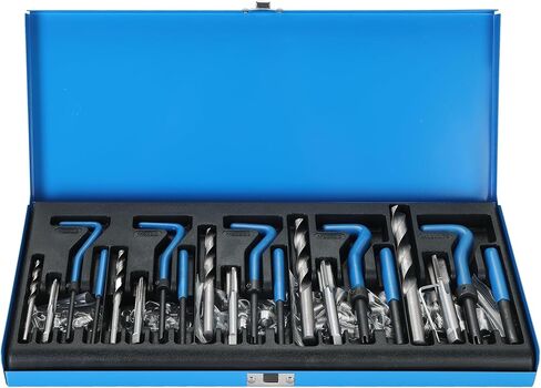 DASBET 131pcs Metric Thread Repair Tool Kit | HSS Drill Helicoil Repair Kit Metric M5 M6 M8 M10 M12 (Blue) in Saudi Arabia