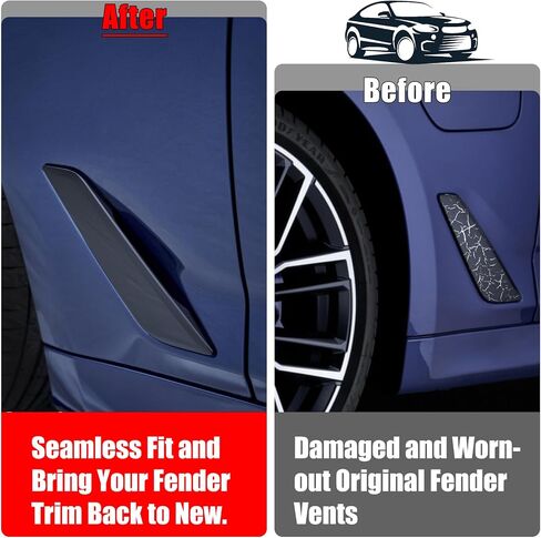 Jaronx Compatible with BMW Fender Vent Replacement for 5 Series G30/G31 2017-2023, Carbon Fiber Pattern Side Fender Vent Trim Cover for BMW G31/G30 51137349593 51137349594 in Kuwait
