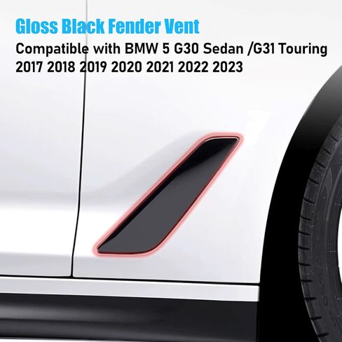 Jaronx Compatible with BMW Fender Vent Replacement for 5 Series G30/G31 2017-2023, Carbon Fiber Pattern Side Fender Vent Trim Cover for BMW G31/G30 51137349593 51137349594 in Kuwait