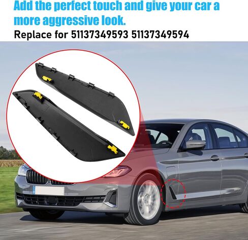 Jaronx Compatible with BMW Fender Vent Replacement for 5 Series G30/G31 2017-2023, Carbon Fiber Pattern Side Fender Vent Trim Cover for BMW G31/G30 51137349593 51137349594 in Kuwait