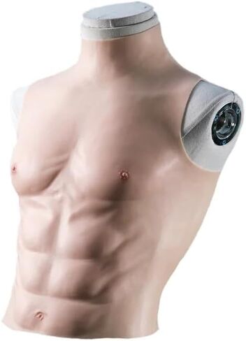 KIRA KIRA Silicone Muscle Suit Sleeveless Male Realistic Fake Chest Muscle Cosplay Props for Halloween Male Shaper in Saudi Arabia