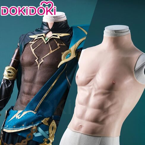 KIRA KIRA Silicone Muscle Suit Sleeveless Male Realistic Fake Chest Muscle Cosplay Props for Halloween Male Shaper in Saudi Arabia