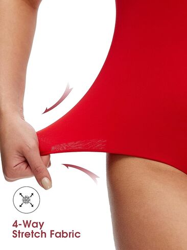 NANJI Sleeveless Tank Bodysuit for Women - Slim Fit Scoop Neck Thong Body Suit, Stretch Double Lined Tops Casual Going Out in Kuwait