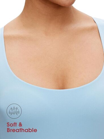 NANJI Sleeveless Tank Bodysuit for Women - Slim Fit Scoop Neck Thong Body Suit, Stretch Double Lined Tops Casual Going Out in Kuwait