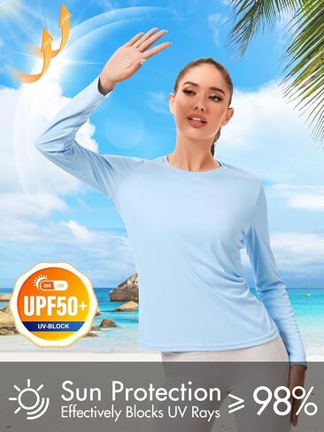 2 حزمة حزمة الطفح الجلدي للنساء upf 50+ قمصان الشمس UV الحماية in Kuwait