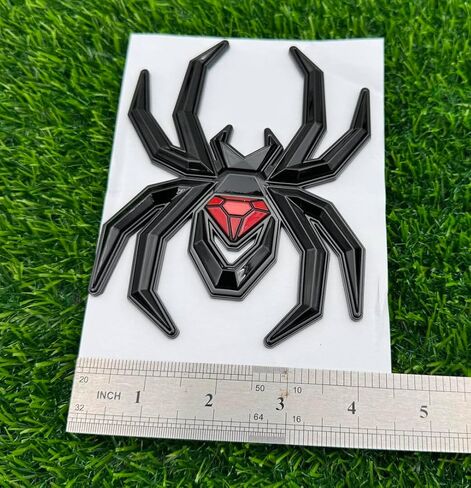 1pc Big 5.5inch Spider Emblems 3D Fender Rear Door Badges Custom Sticker Nameplate Replacement for Universal Car Body Motorcycle SUV Widow Door Edition Decoration (Black Red) in Saudi Arabia