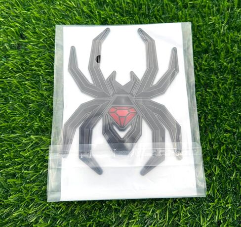 1pc Big 5.5inch Spider Emblems 3D Fender Rear Door Badges Custom Sticker Nameplate Replacement for Universal Car Body Motorcycle SUV Widow Door Edition Decoration (Black Red) in Saudi Arabia