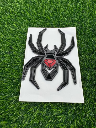 1pc Big 5.5inch Spider Emblems 3D Fender Rear Door Badges Custom Sticker Nameplate Replacement for Universal Car Body Motorcycle SUV Widow Door Edition Decoration (Black Red) in Saudi Arabia