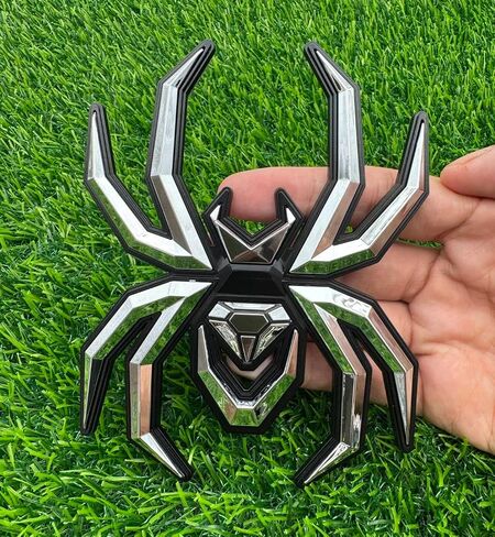 1pc Big 5.5inch Spider Emblems 3D Fender Rear Door Badges Custom Sticker Nameplate Replacement for Universal Car Body Motorcycle SUV Widow Door Edition Decoration (Black Red) in Saudi Arabia