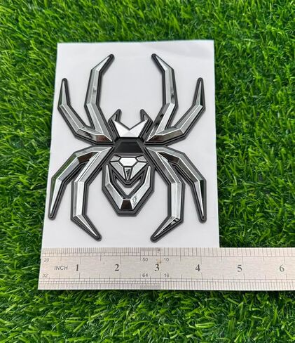 1pc Big 5.5inch Spider Emblems 3D Fender Rear Door Badges Custom Sticker Nameplate Replacement for Universal Car Body Motorcycle SUV Widow Door Edition Decoration (Black Red) in Saudi Arabia