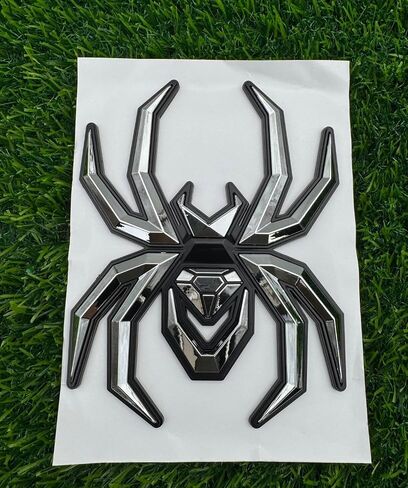 1pc Big 5.5inch Spider Emblems 3D Fender Rear Door Badges Custom Sticker Nameplate Replacement for Universal Car Body Motorcycle SUV Widow Door Edition Decoration (Black Red) in Saudi Arabia