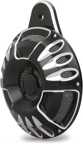 CNC Billet Aluminum Horn Cover for Harley Big Twin, Street Glide,Road King, Electra Tour Glide CVO, 1991-2024 (Beveled style, BLACK) in Saudi Arabia