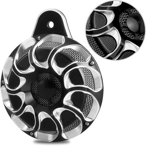 CNC Billet Aluminum Horn Cover for Harley Big Twin, Street Glide,Road King, Electra Tour Glide CVO, 1991-2024 (Beveled style, BLACK) in Saudi Arabia