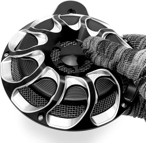 CNC Billet Aluminum Horn Cover for Harley Big Twin, Street Glide,Road King, Electra Tour Glide CVO, 1991-2024 (Beveled style, BLACK) in Saudi Arabia