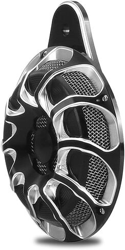 CNC Billet Aluminum Horn Cover for Harley Big Twin, Street Glide,Road King, Electra Tour Glide CVO, 1991-2024 (Beveled style, BLACK) in Saudi Arabia