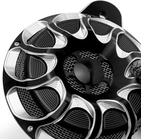 CNC Billet Aluminum Horn Cover for Harley Big Twin, Street Glide,Road King, Electra Tour Glide CVO, 1991-2024 (Beveled style, BLACK) in Saudi Arabia