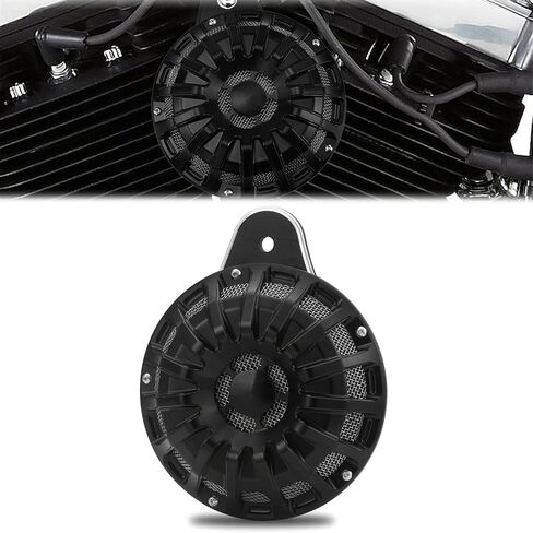 CNC Billet Aluminum Horn Cover for Harley Big Twin, Street Glide,Road King, Electra Tour Glide CVO, 1991-2024 (Beveled style, BLACK) in Saudi Arabia