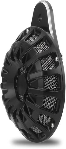 CNC Billet Aluminum Horn Cover for Harley Big Twin, Street Glide,Road King, Electra Tour Glide CVO, 1991-2024 (Beveled style, BLACK) in Saudi Arabia