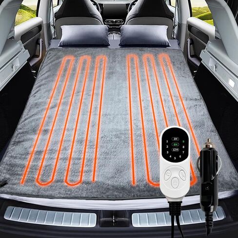 Car Electric Heating Blanket 12 Volt 72 Watts Sleeping Bag Heated Liner Portable Heated Mat for Car Truck SUV RV Camping Underblanket 9 Heat Setting 2/8/12H Timer Setting Machine Washable (63x59inch) in Saudi Arabia