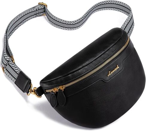 LOVEVOOK Fanny Packs for Women Cross Body, Vegan Leather Belt Bag for Women, Waterproof Sling Purse Fashion Waist Pack Designer Chest Bum Bag with Boho Style Strap in Saudi Arabia